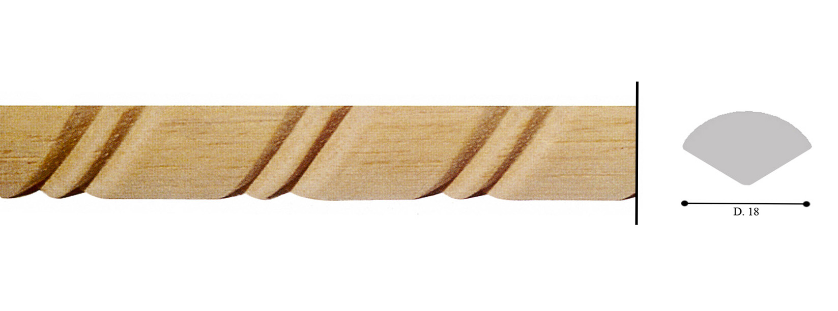 Cornice in legno art. 23/18 mm.12x12