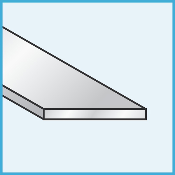 Profilo piatto alluminio argento brillante 20x2 mm (2 metri)