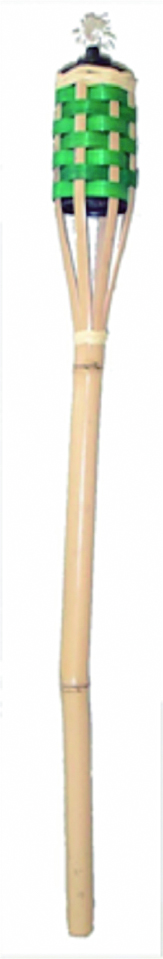 Torcia fiaccola in bambù da giardino 120 cm con tappo spegnifiamma