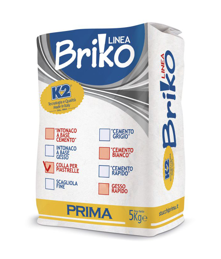 Briko k2 - colla 5 kg piastrelle int / est bianco