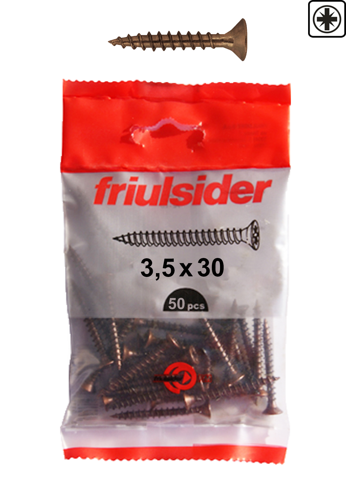 Vite truciolare tsp pz2 3,5x30 bronzato (50 pz)