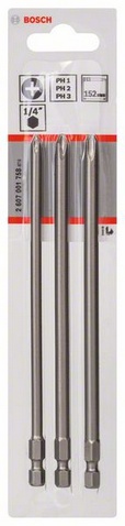 Set inserti phillips ph1-2-3 att 1/4 152 mm (3 pz)