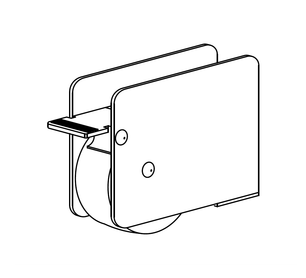 Scorriparete - ruota letto dx d.75  freno rever.