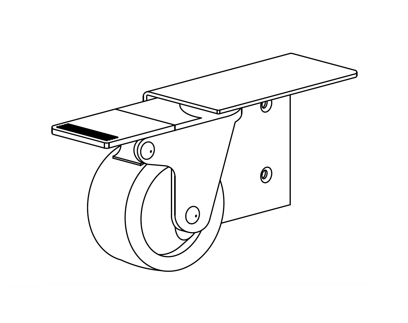 Scorriparete - ruota letto d. 75  freno fiss. sx