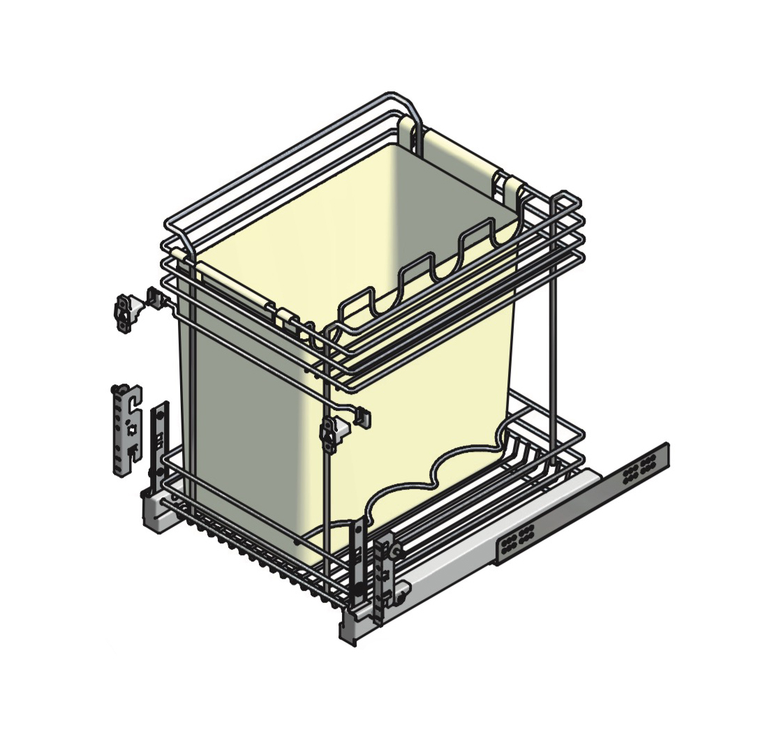 Cestello porta bottiglie e potapane 40x50 - GUIDE E COMPLEMENTI PER MOBILI  - INOXA - 1105Y/40-45PC