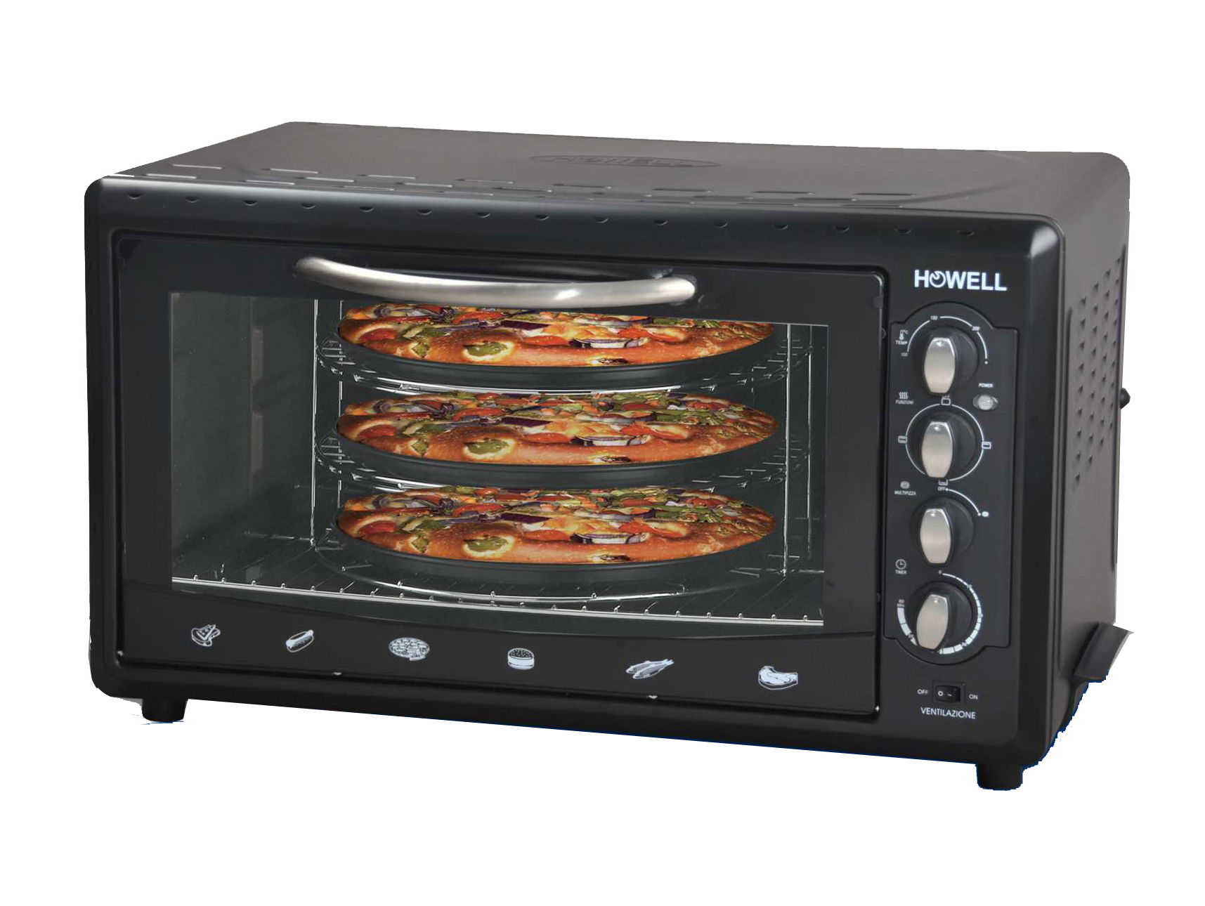 Forno ventilato 70x44 7 fun. nero