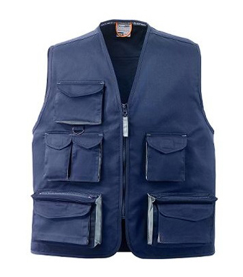 Gilet terital tg.m willis blu/grigio multitasche