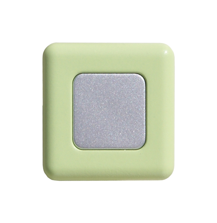 Pomolo quadrato plastica 36x36 mm verde / grigio