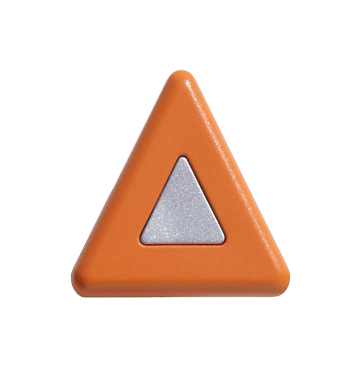 Pomolo triangolo plastica 36x36 arancio / grigio