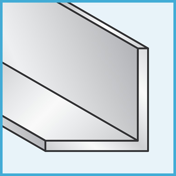 Angolare alluminio argento 20x20x1 mm (2 aste da 2 metri)