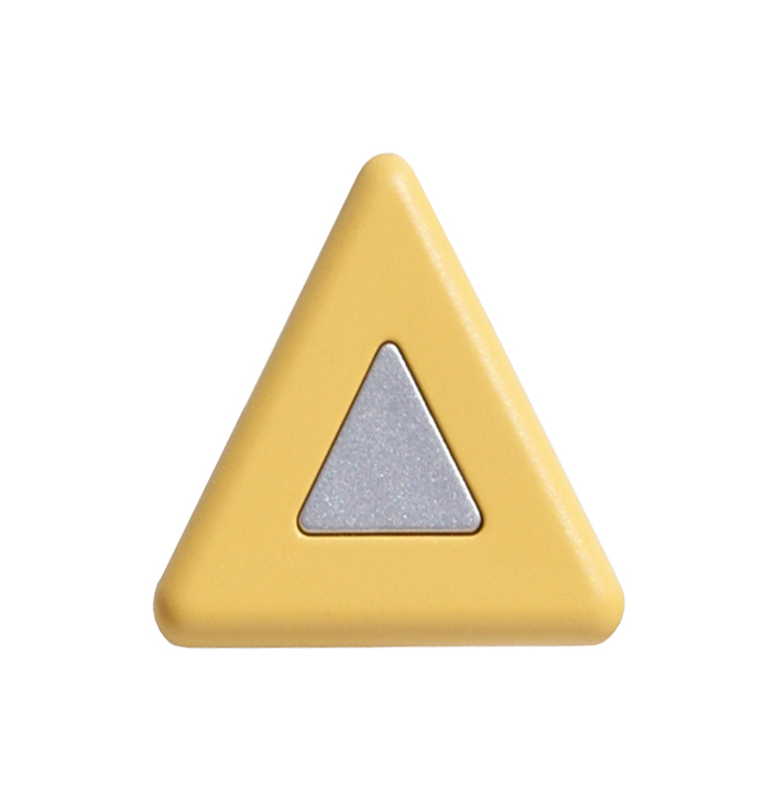 Pomolo triangolo plastica 36x36 mm giallo / grigio