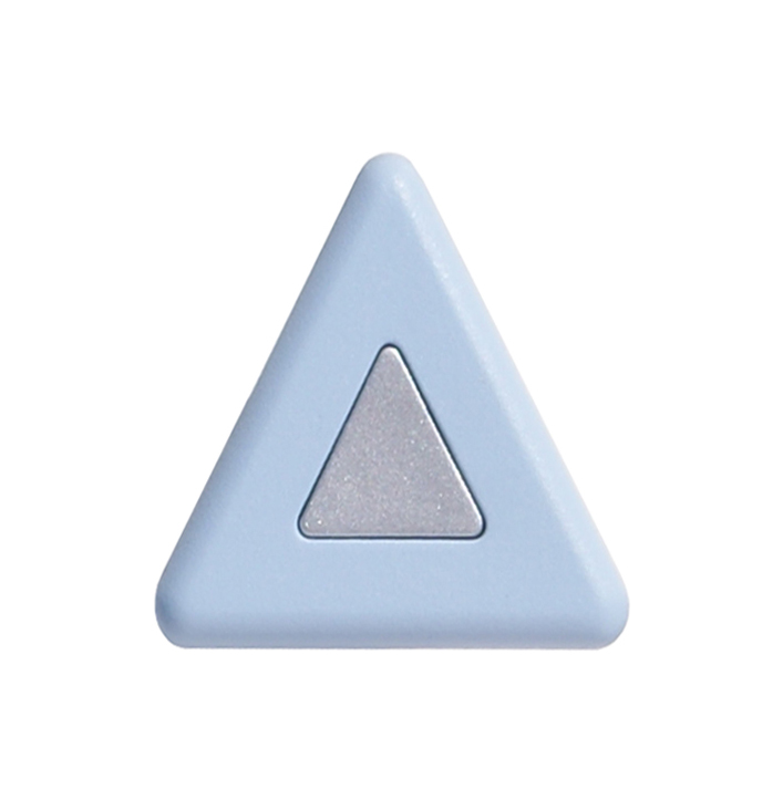 Pomolo triangolo plastica 36x36 celeste / grigio