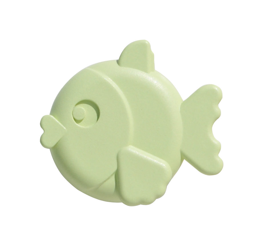 Pomolo pesce plastica 41x46 mm verde