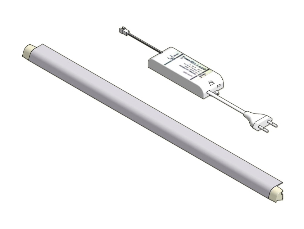 Kit luce led c/profilo per pens. da 120cm