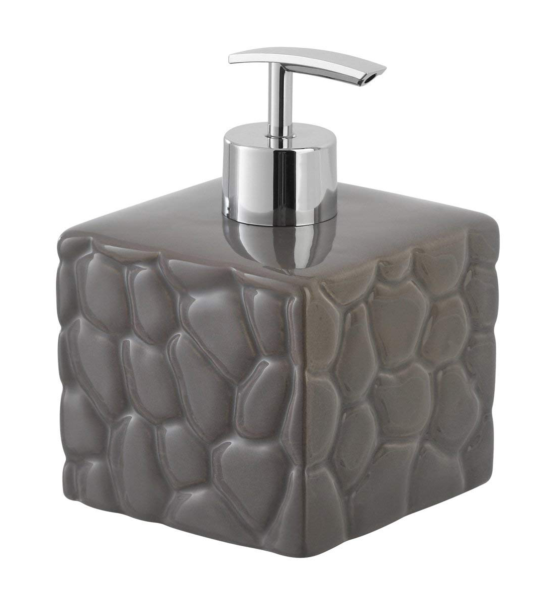 Dispenser sapone linea sasso in ceramica grigio