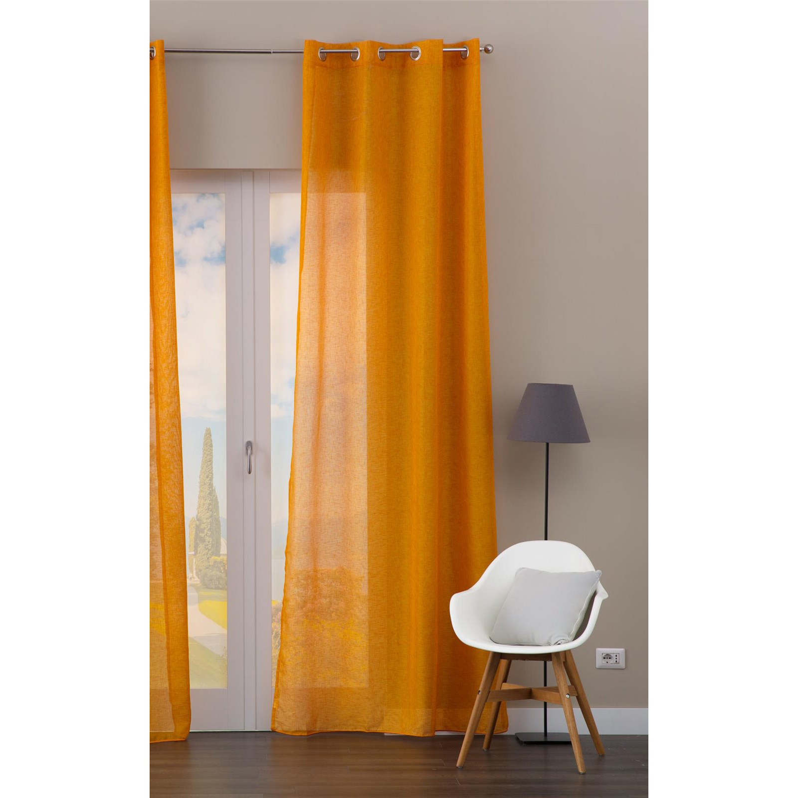 Tenda per interni kimbra pannello singolo 140 x 290 cm con borchie arancio