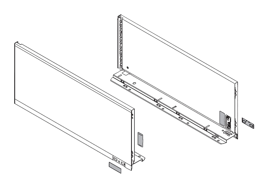 Legrabox spondine 550x239,9 mm inox