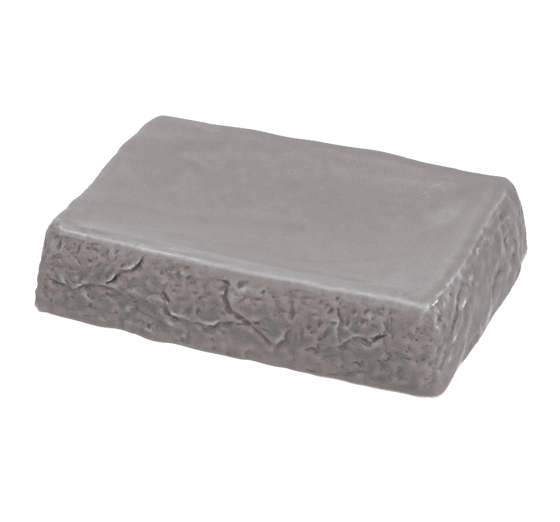 Porta sapone da appoggio linea Petra in ceramica grigio