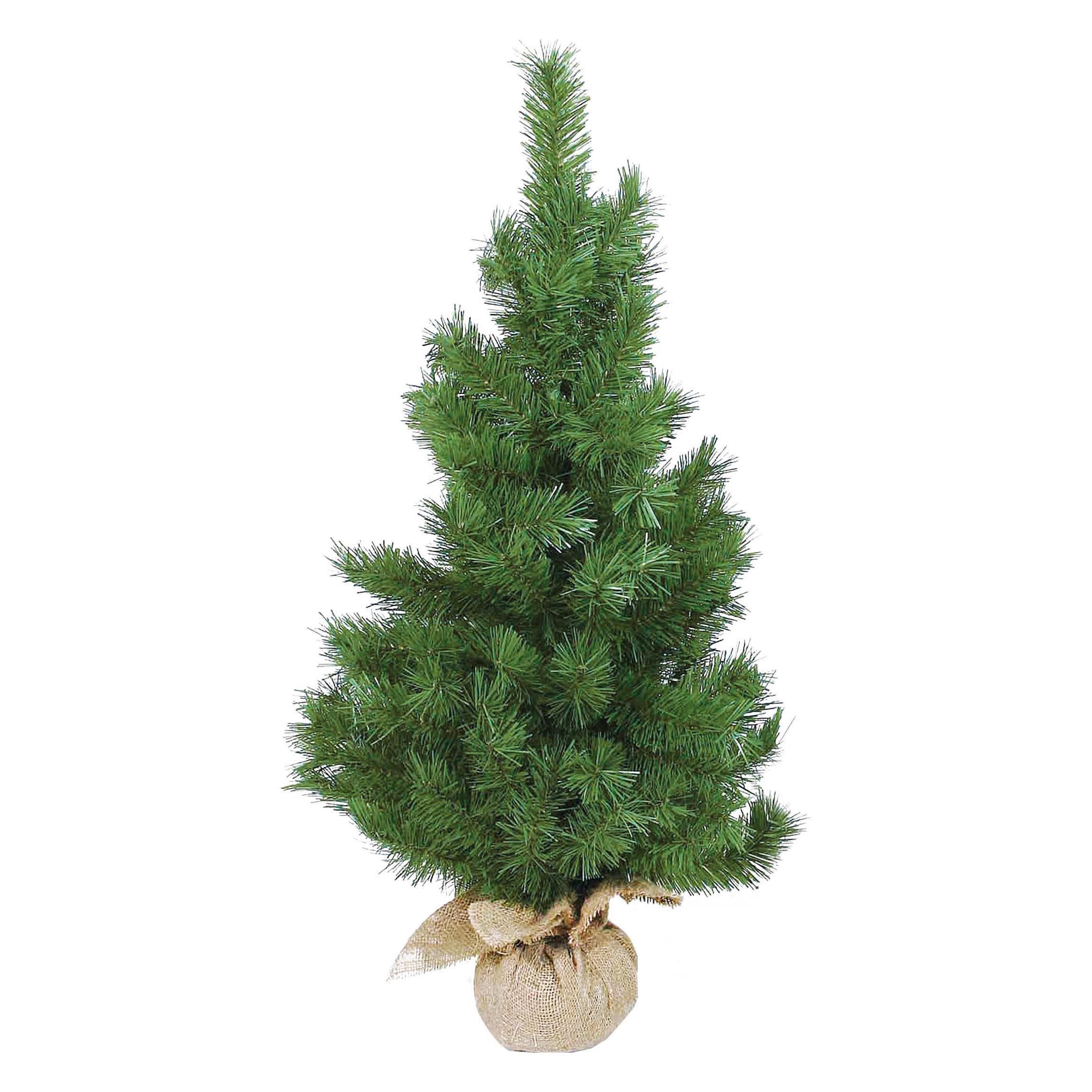 Alberello albero di natale 45 cm - 50 rami con base sacco di juta