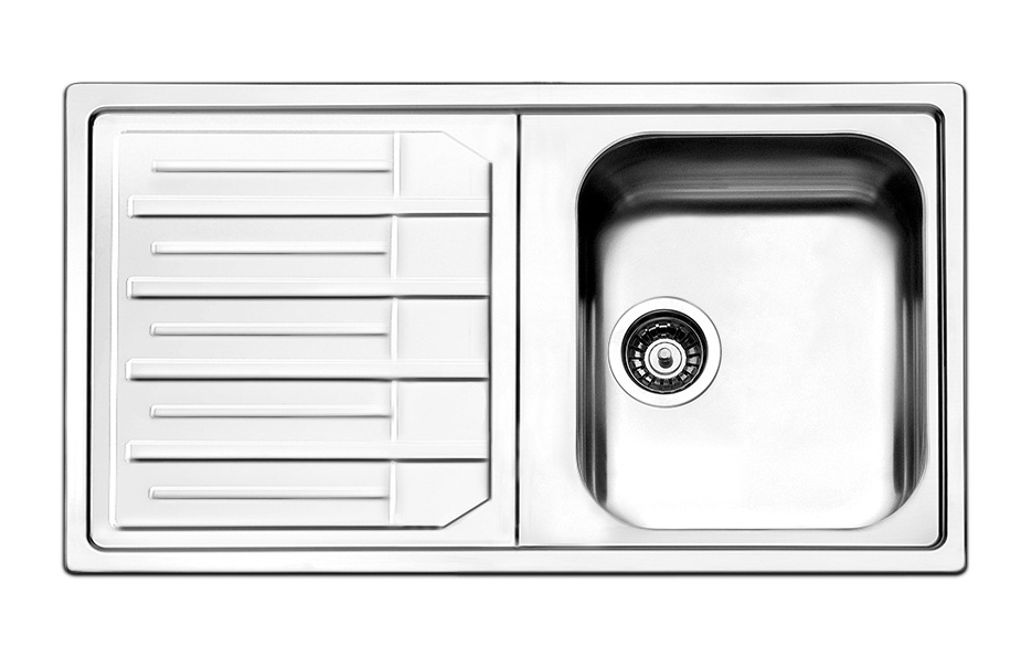 Lavello cucina 1 vasca con gocciolatoio a sinistra inox Apell Melodia 86x50 cm