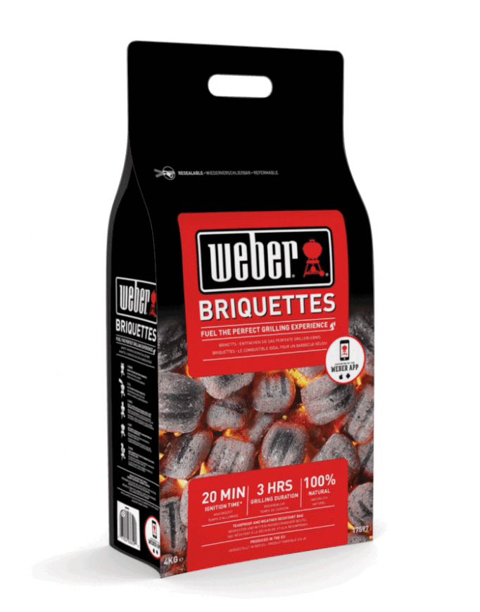 Bricchetti di carbone Weber da 4 Kg