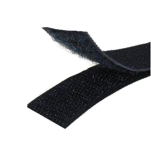 Velcro 1x500 cm in poliestere nero
