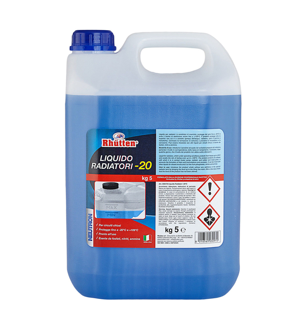 Liquido radiatori auto blu 5 kg antigelo - 20°c rhutten - CURA E PULIZIA  AUTO - RHUTTEN - 8016565030972