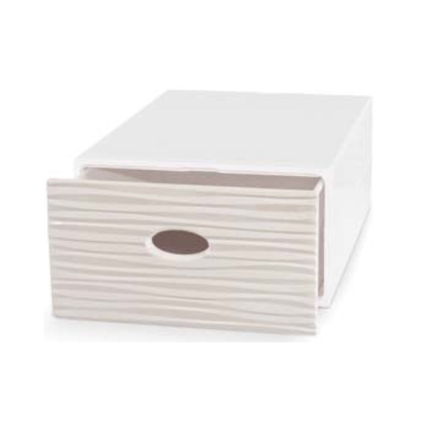 Cassetto contenitore impilabile Domopak Qbox wave large 28x40x15 cm sabbia
