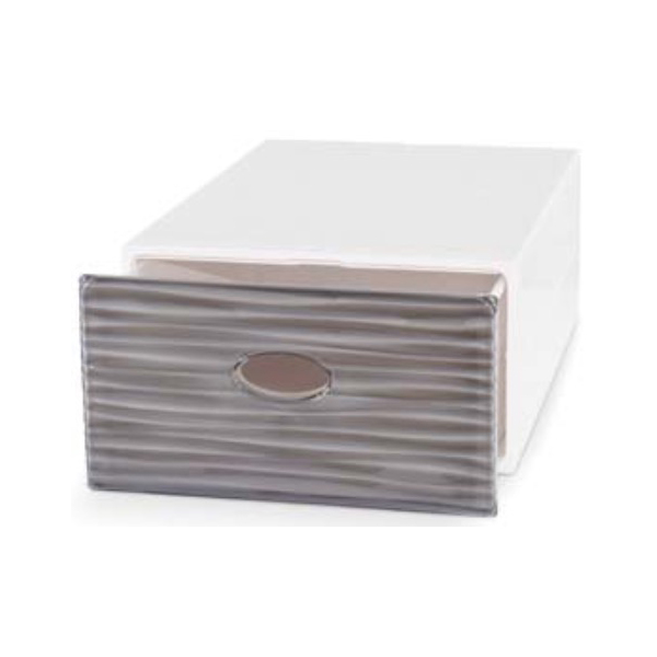 Cassetto contenitore impilabile Domopak Qbox wave large 28x40x15 cm grigio