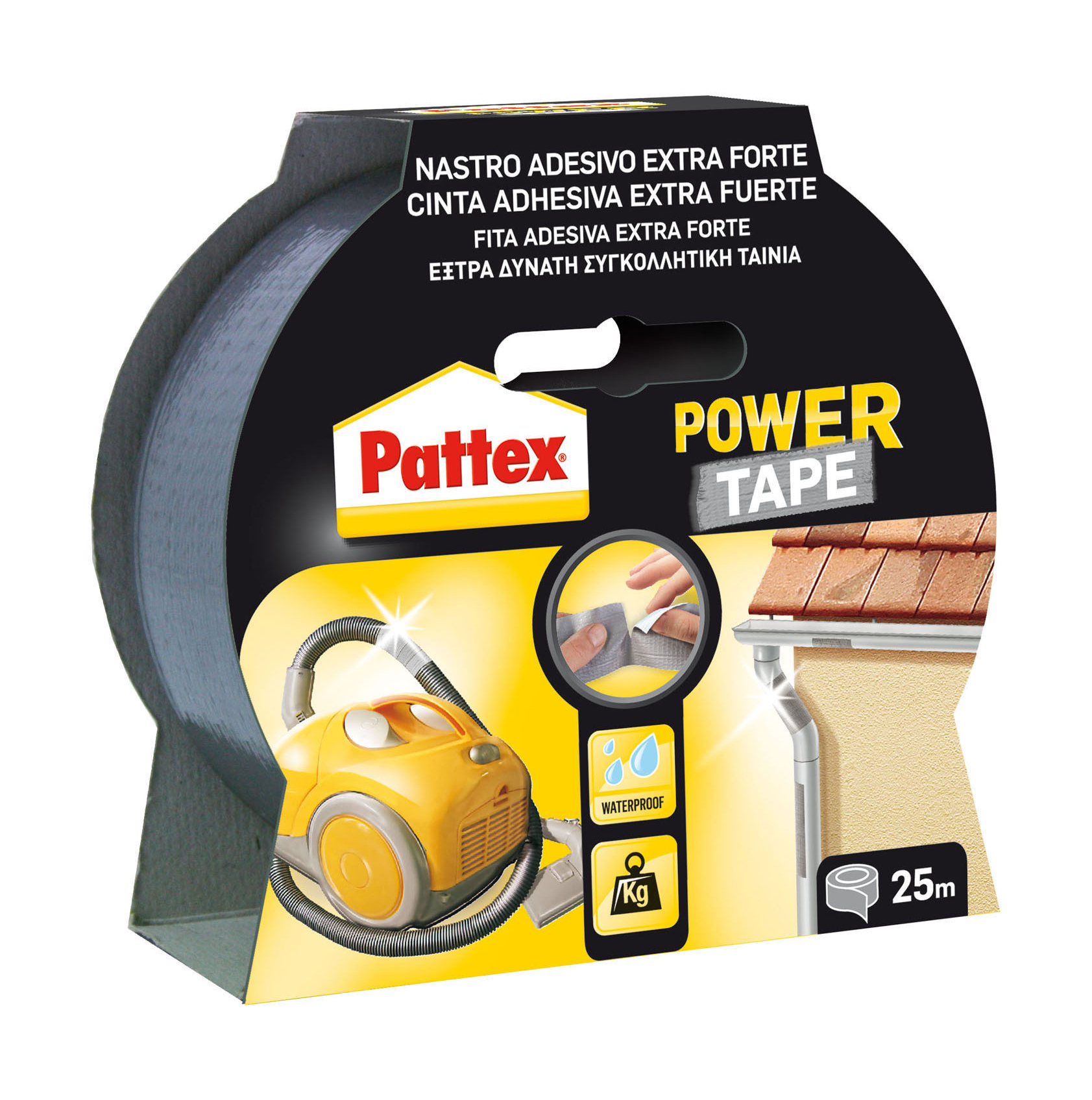 Pattex power tape grigio 25m