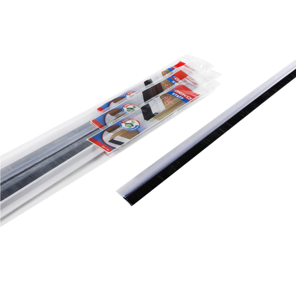 Paraspifferi sottoporta Stafflex in PVC rigido con spazzolino 100 cm kristal