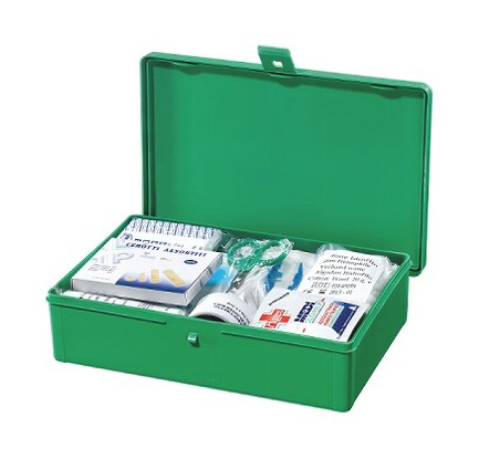 Kit primo soccorso valigetta eurokit per medicazione in polipropilene verde