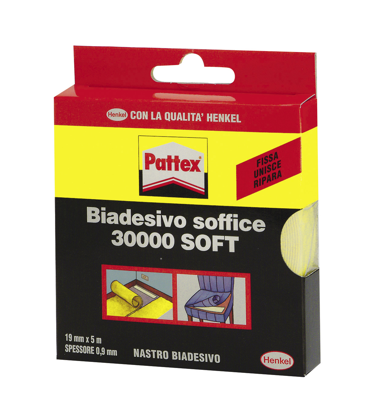 Pattex - 30000 soft biadesivo bianco 19 mm x 5 mt