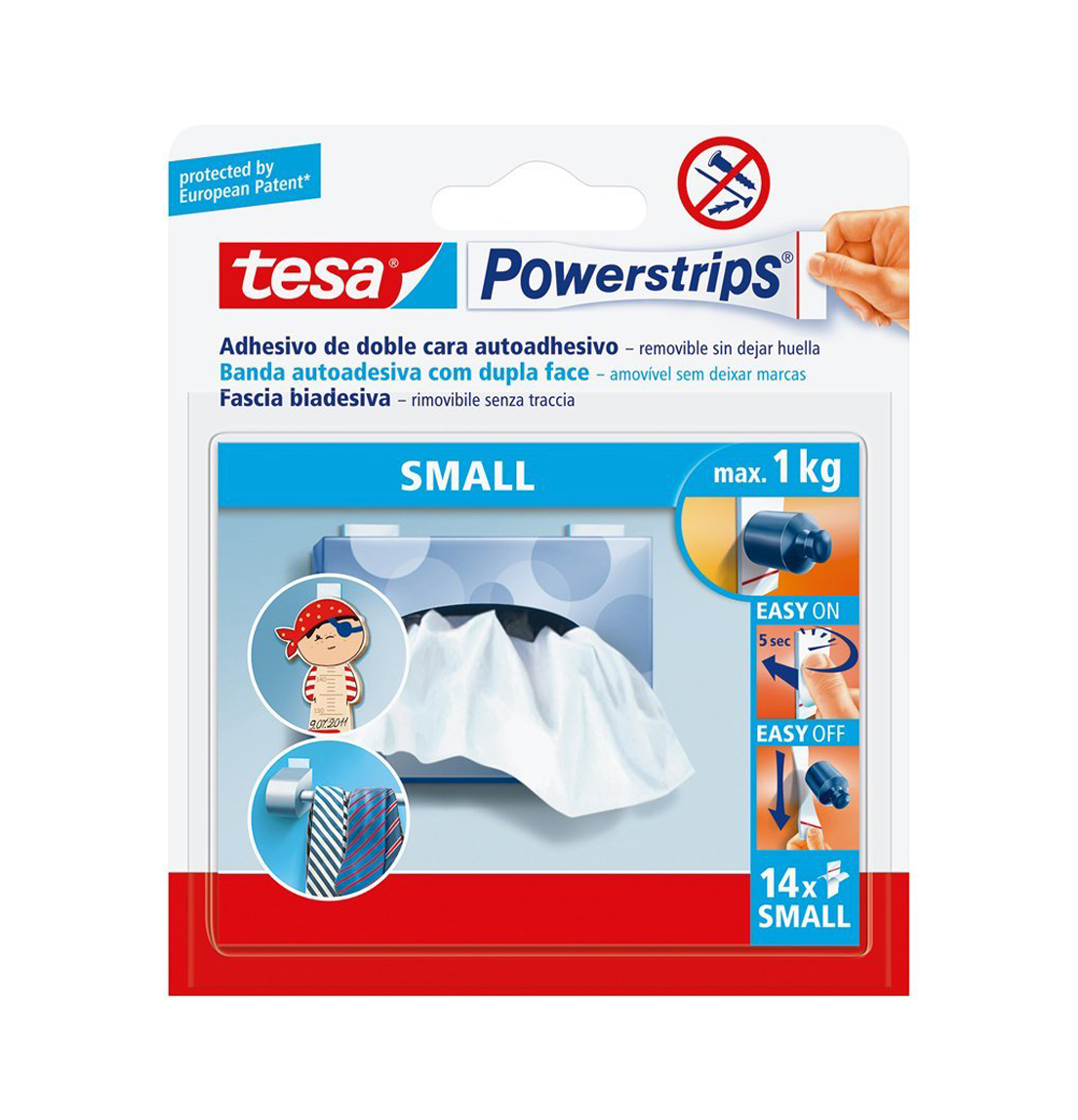 Tesa powerstrips® small 14 strisce biadesive remov
