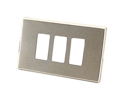 Placca in alluminio a 3 fori + supporto per scatol