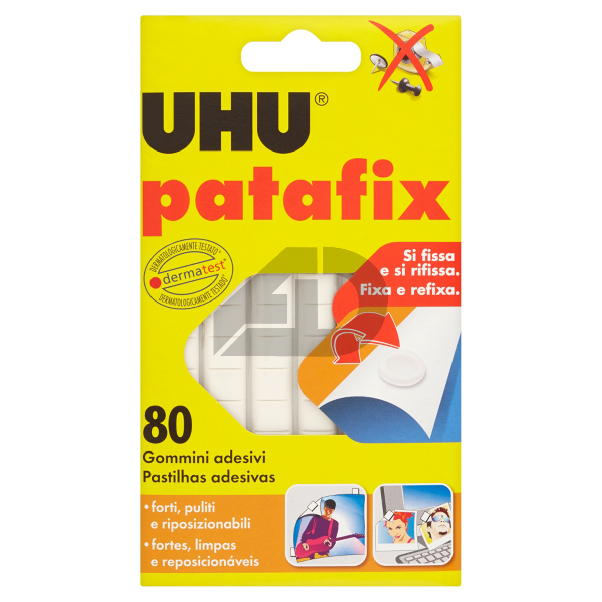 Gommini adesivi UHU Patafix 80 pezzi bianco