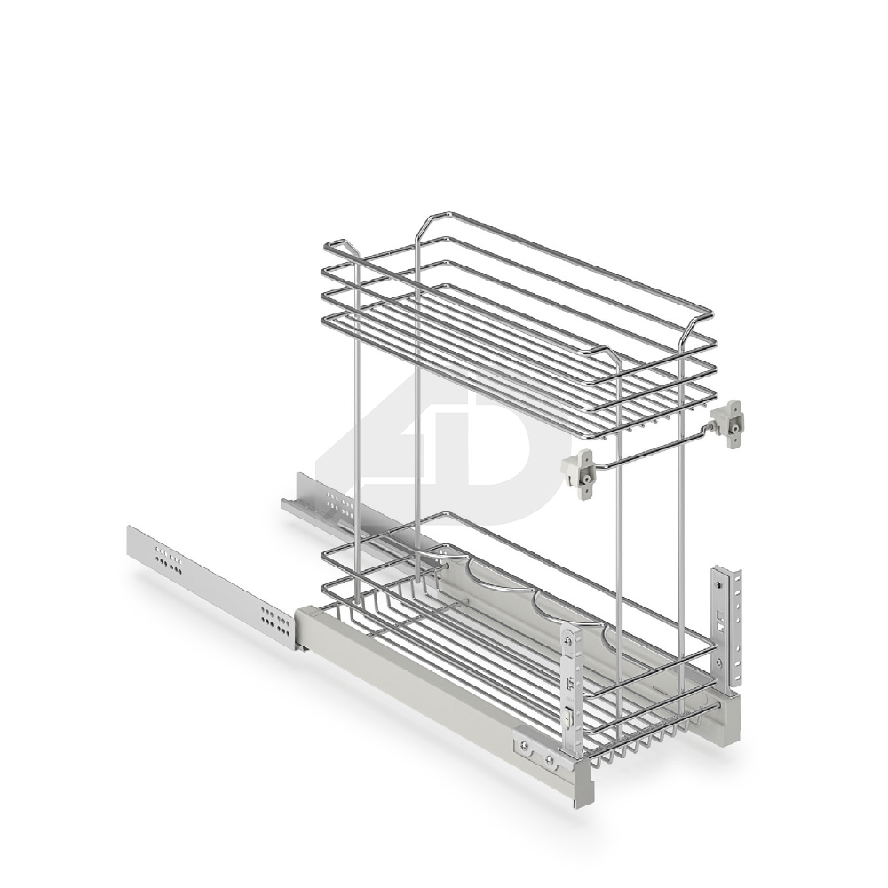 Cestello estraibile portabottiglie con due ripiani cromati 30 x 50 cm Inoxa 1102Y30