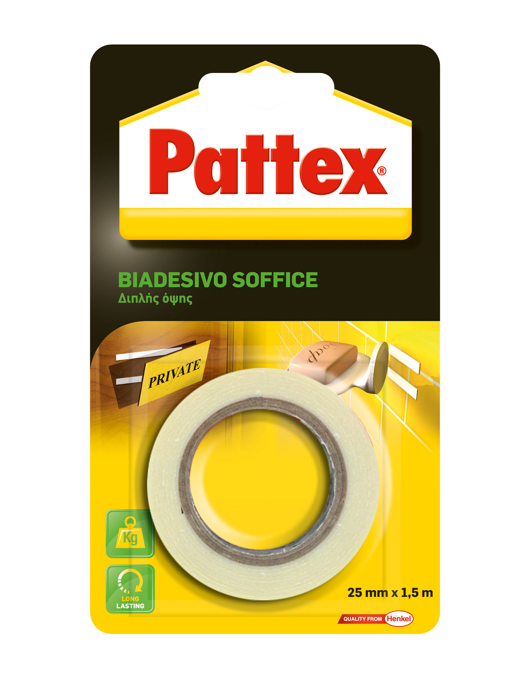 Pattex biadesivo soffice  25mmx1,5m