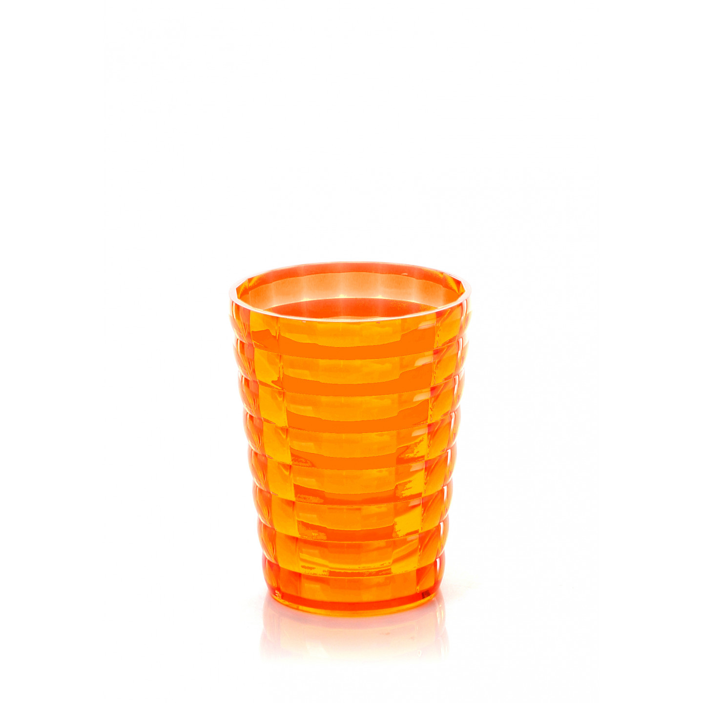 Bicchiere portaspazzolini in resina mod. clematis 8,5x11 cm arancio gedy 
