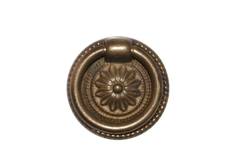 Maniglia pendente anello d. 32 mm ottone antico