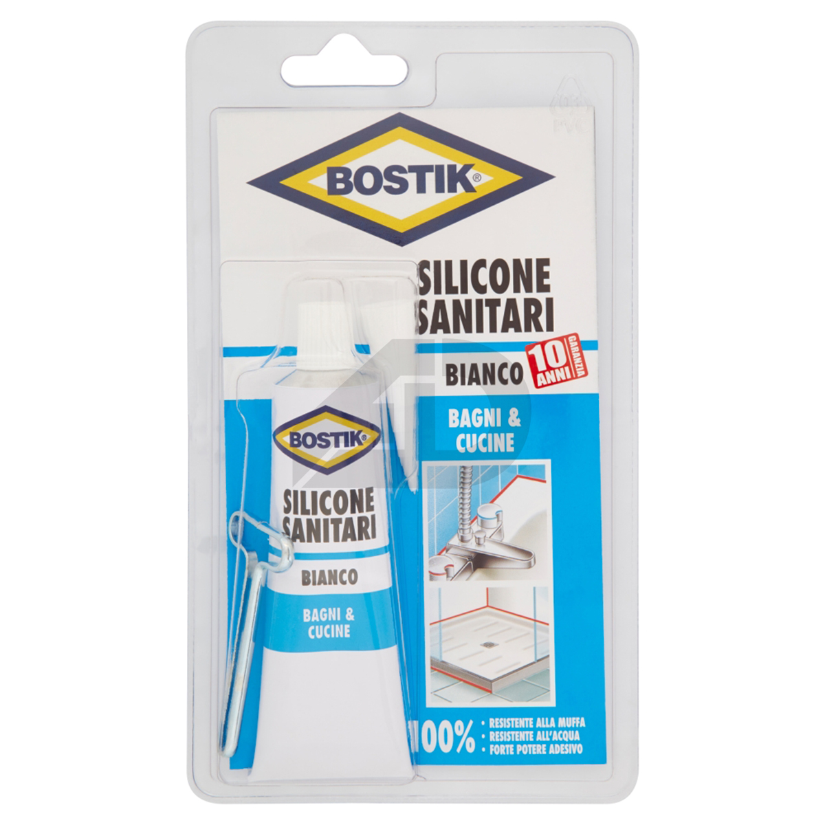 Silicone per sanitari Bostik D2470 blister 60 ml bianco
