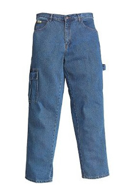 Pantalone multitasche jeans  tg. 46 100 % cotone blu denim