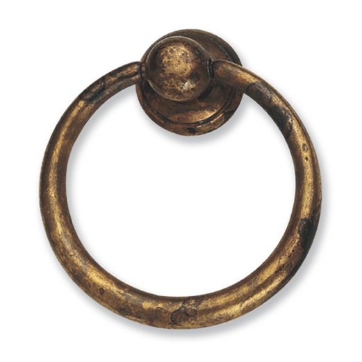 Maniglia pendente anello 23x28 mm ottone antico