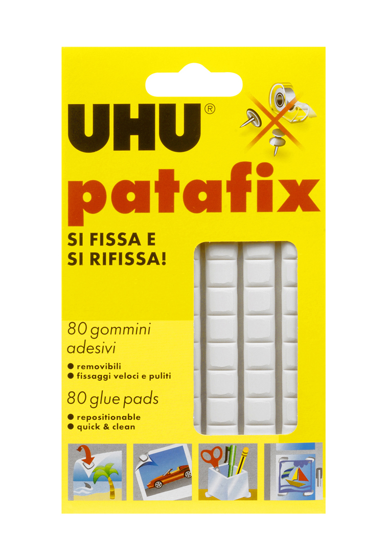 Uhu - patafix gommini adesivi remov. bianco 80 pz