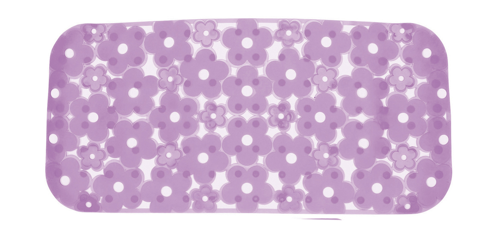 Tappeto vasca in pvc mod. margherita 72x34,5 cm lilla trasparente gedy