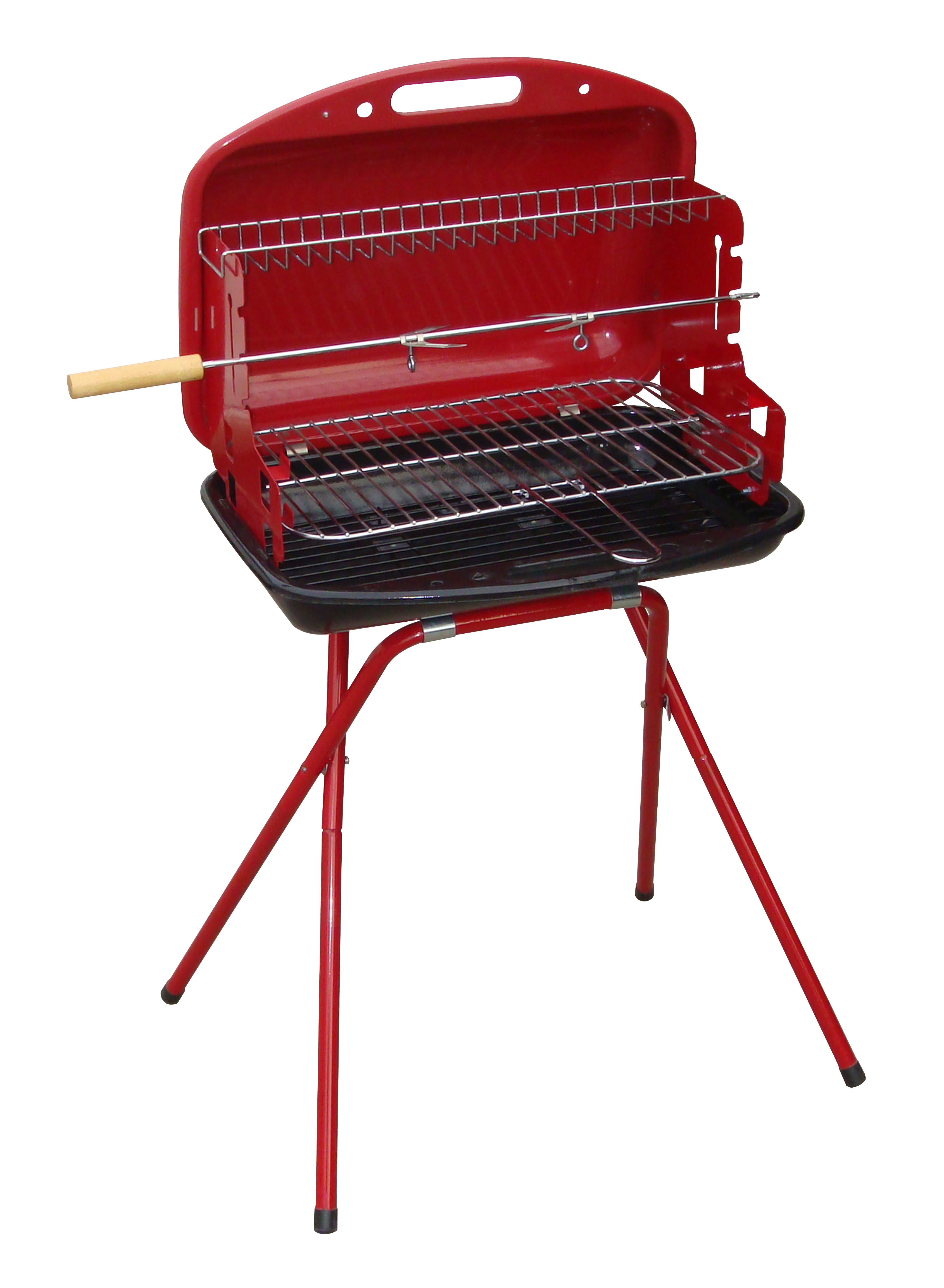 Barbecue a carbone Pegaso 48x33x62 cm nero e rosso