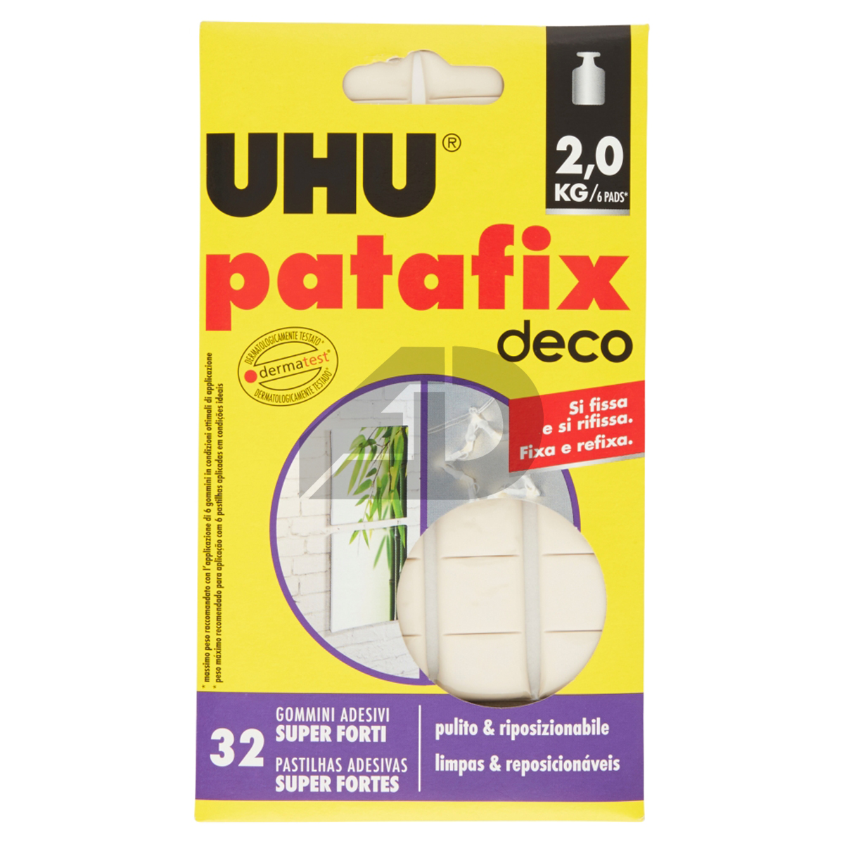 Gommini adesivi super forti UHU Patafix 32 pezzi bianco