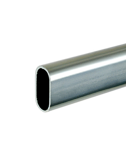B36 tubo ovale acciaio 18x36x2000 mm zincato opac.