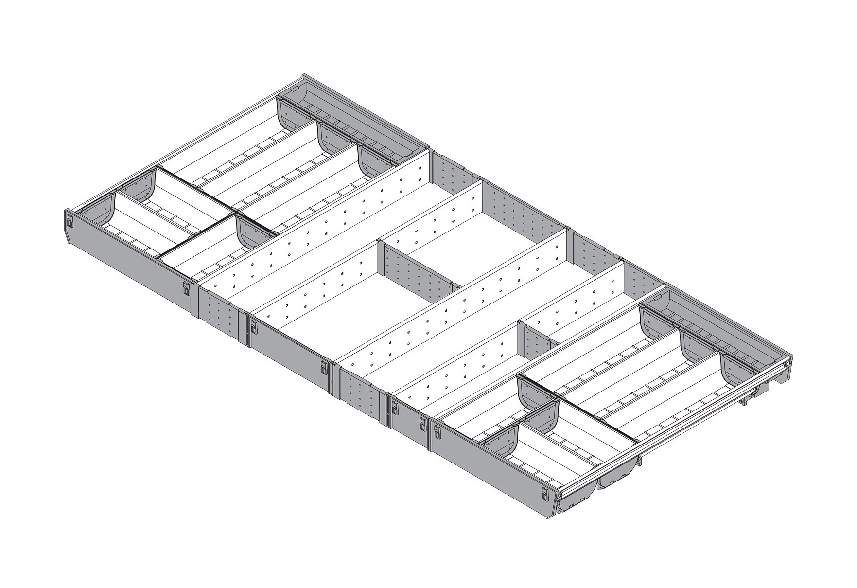 P/posate orga-line tandenbox p550 mm inox satinato