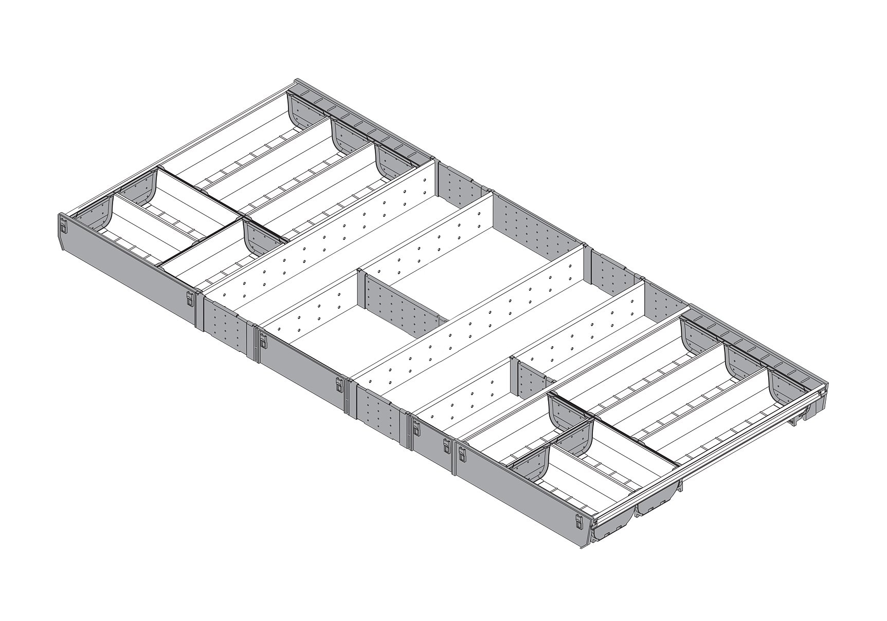 P/posate orga-line tandenbox p500 mm inox satinato